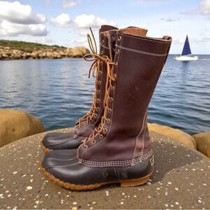 Vintage L.L. Bean Maine Hunting Shoe 12” Duck Boots Made in USA Sawtooth Tag